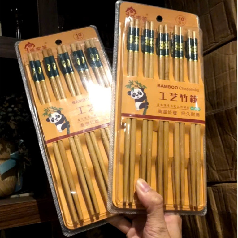 ĐŨA TRUC  VÂN ĐÁ,  VỈ 10 Đôi Đũa Tre Vân Đá Sang Trọng - Đũa Ăn Cơm Hàng Xuất Nhật Cao Cấp An Toàn Vệ Sinh - MA: DUA