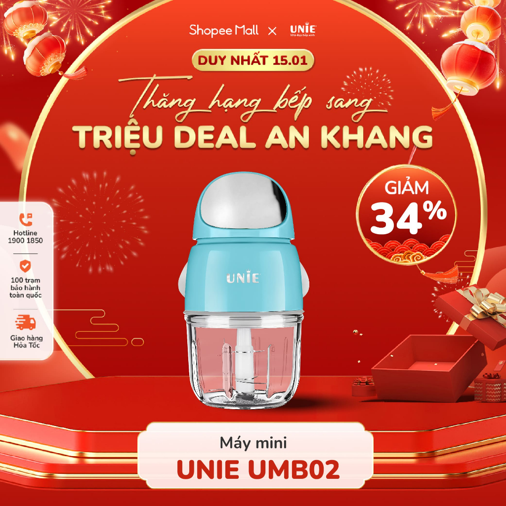 Product image Máy xay mini UMB02, lưỡi dao 3 tầng inox 304,cối thuỷ tinh cao cấp, xay đa năng công suất lớn, bảo hành 12 tháng 1
