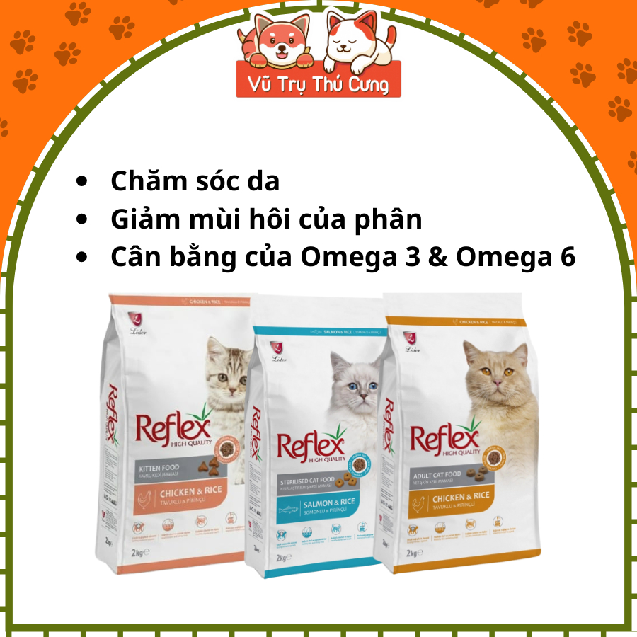Thức Ăn Hạt Reflex cho mèo từ Thỗ Nhĩ Kỳ 2Kg