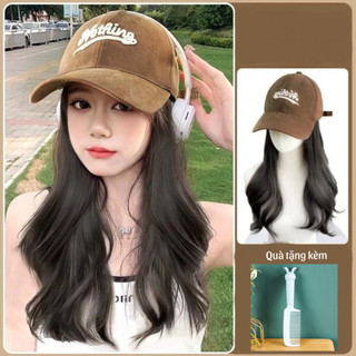 [TẶNG LƯỢC] IK Mũ Tóc Giả Lưỡi Trai Mũ Bóng Chày Chống Nắng Tóc Xoăn Dài U13