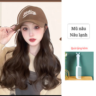 [TẶNG LƯỢC] IK Mũ Tóc Giả Lưỡi Trai Mũ Bóng Chày Chống Nắng Tóc Xoăn Dài U13