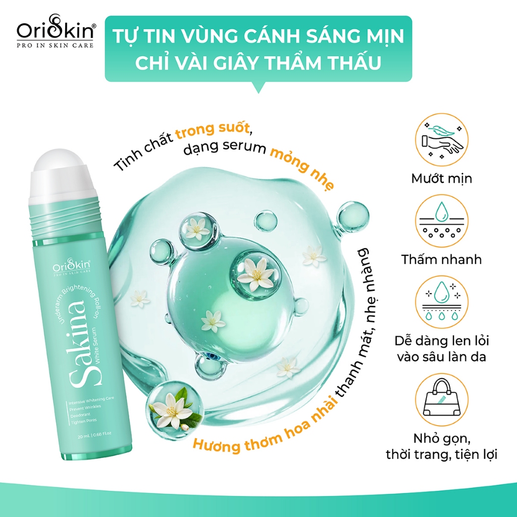 Ảnh Lăn dưỡng sáng an toàn và giảm mùi vùng da dưới cánh tay SAKINA WHITE SERUM 20ml 3