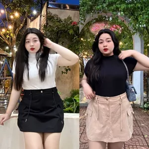 Chân Váy Chữ A Bigsize Nữ Lưng Cao Nhiều Màu Chất Vải Kaki Không Co Giãn Rút Dây Eo CV18