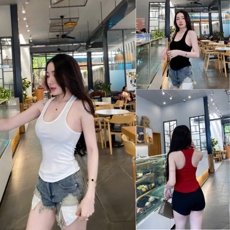 Áo tăm ba lỗ đuôi tôm basic dễ mặc phối gì cũng đẹp