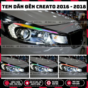Tem dán đèn Cerato 2016 - 2018, decal dán đèn trang trí xe Cerato chống nước bền màu