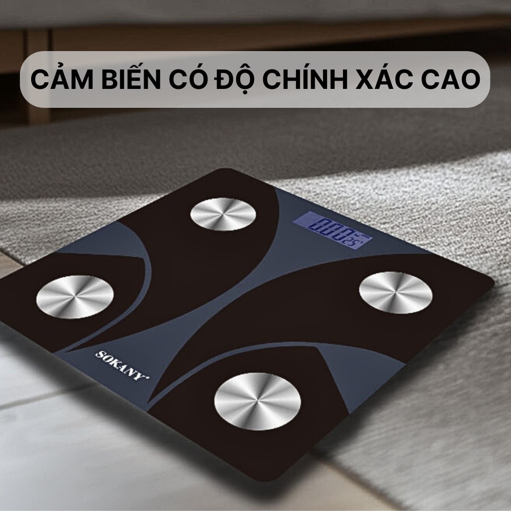 Ảnh Cân điện tử sức khỏe thông minh SOKANY SK-19029 kết nối bluetooth đo và phân tích các chỉ số cơ thể 3