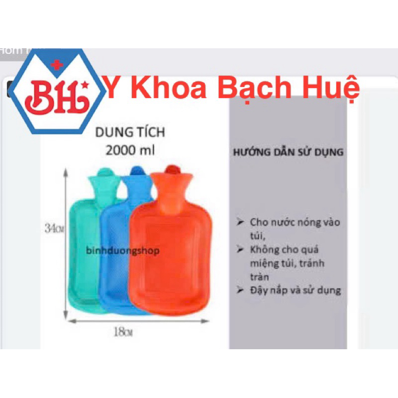 Túi Chườm Cao Su (2000ml), Túi Chườm Cao Su Giữ Nhiệt – Hỗ Trợ Giảm Đau, Giữ Ấm Cực Tốt
