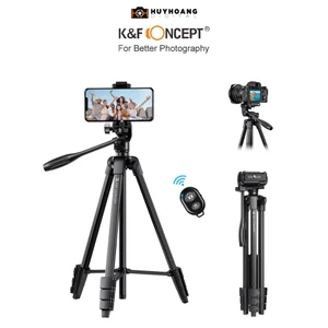 Chân máy ảnh K&F CONCEPT S174A1 - Tích hợp kẹp điện thoại có Coldshoe và tặng kèm remote điện thoại