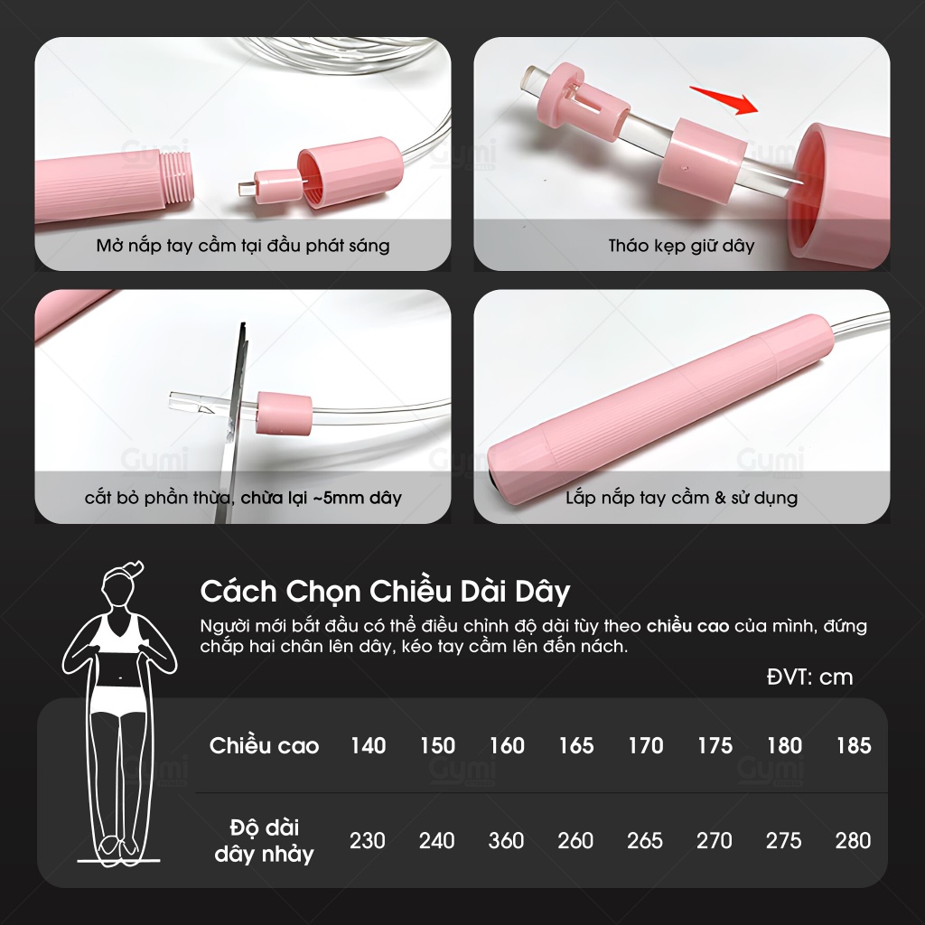 Dây Nhảy PU Phát Sáng Hiệu Ứng Chuyển Màu - LED Jump Rope - DN08