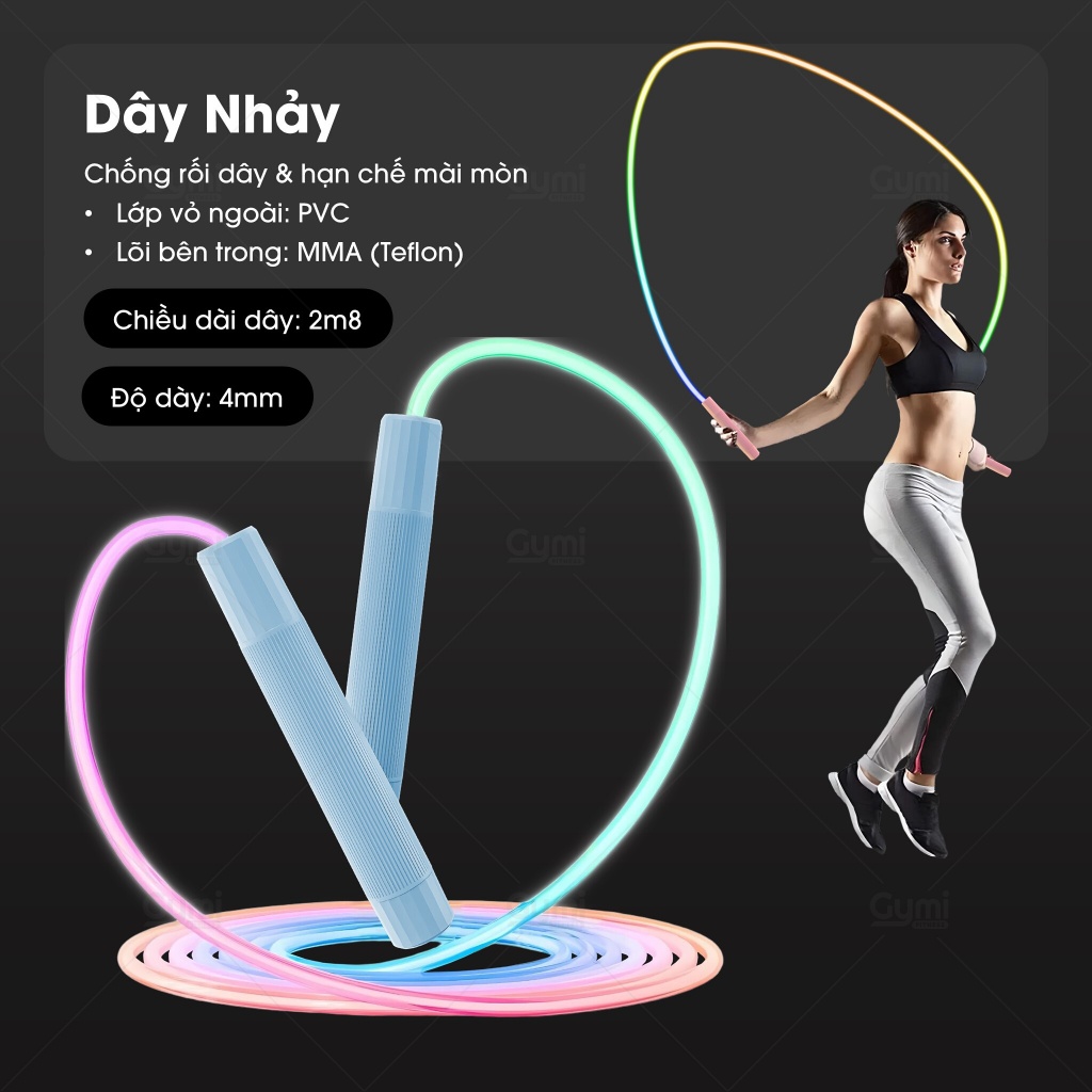 Dây Nhảy PU Phát Sáng Hiệu Ứng Chuyển Màu - LED Jump Rope - DN08