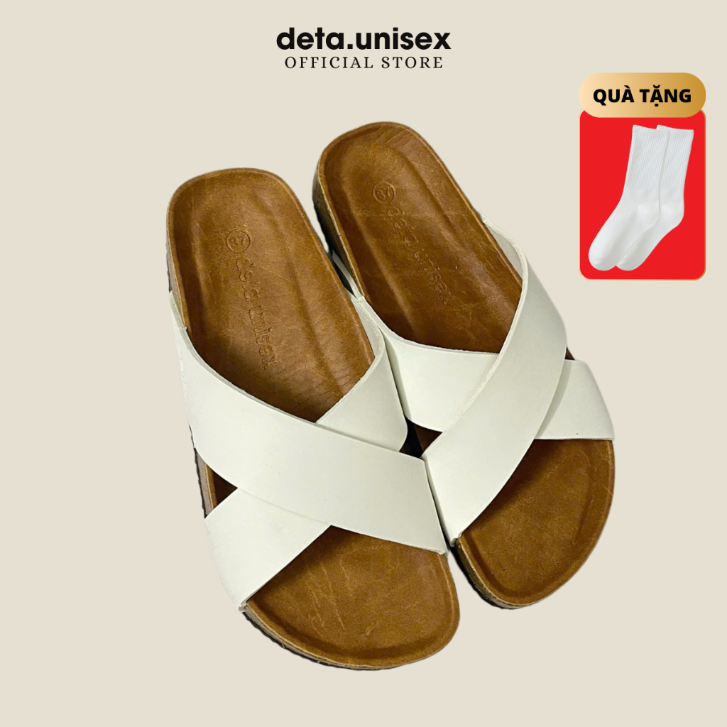 Ảnh Dép Birken Đế Trấu Quai Chéo Nam Nữ Chữ X DETAUNISEX - DETA23 3