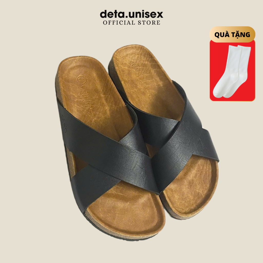 Ảnh Dép Birken Đế Trấu Quai Chéo Nam Nữ Chữ X DETAUNISEX - DETA23 2