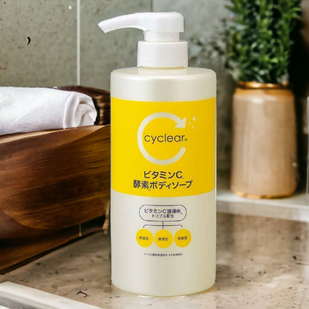 Sữa Tắm Dưỡng Sáng Mịn Da Kumano Cyclear Vitamin C Enzyme Body Soap (500mL)