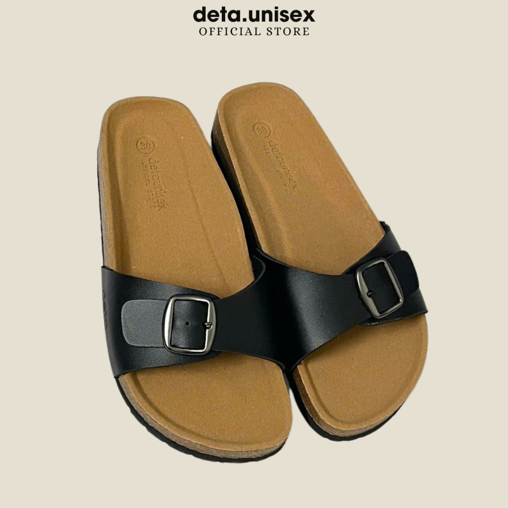 Ảnh Dép Birken đế trấu quai ngang 1 khoá nam nữ thời trang DETAUNISEX - DETA13 1