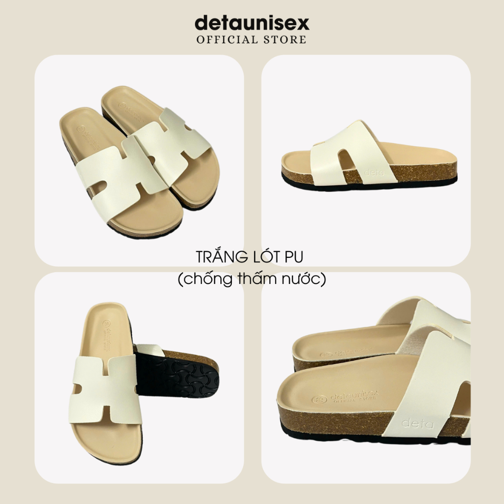 Ảnh Dép Birken đế trấu chữ H nam nữ thời trang DETAUNISEX - DETA14TD 2