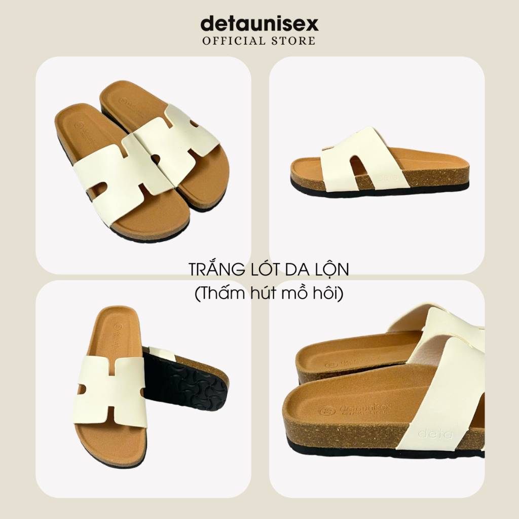 Ảnh Dép Birken đế trấu chữ H nam nữ thời trang DETAUNISEX - DETA14TD 1