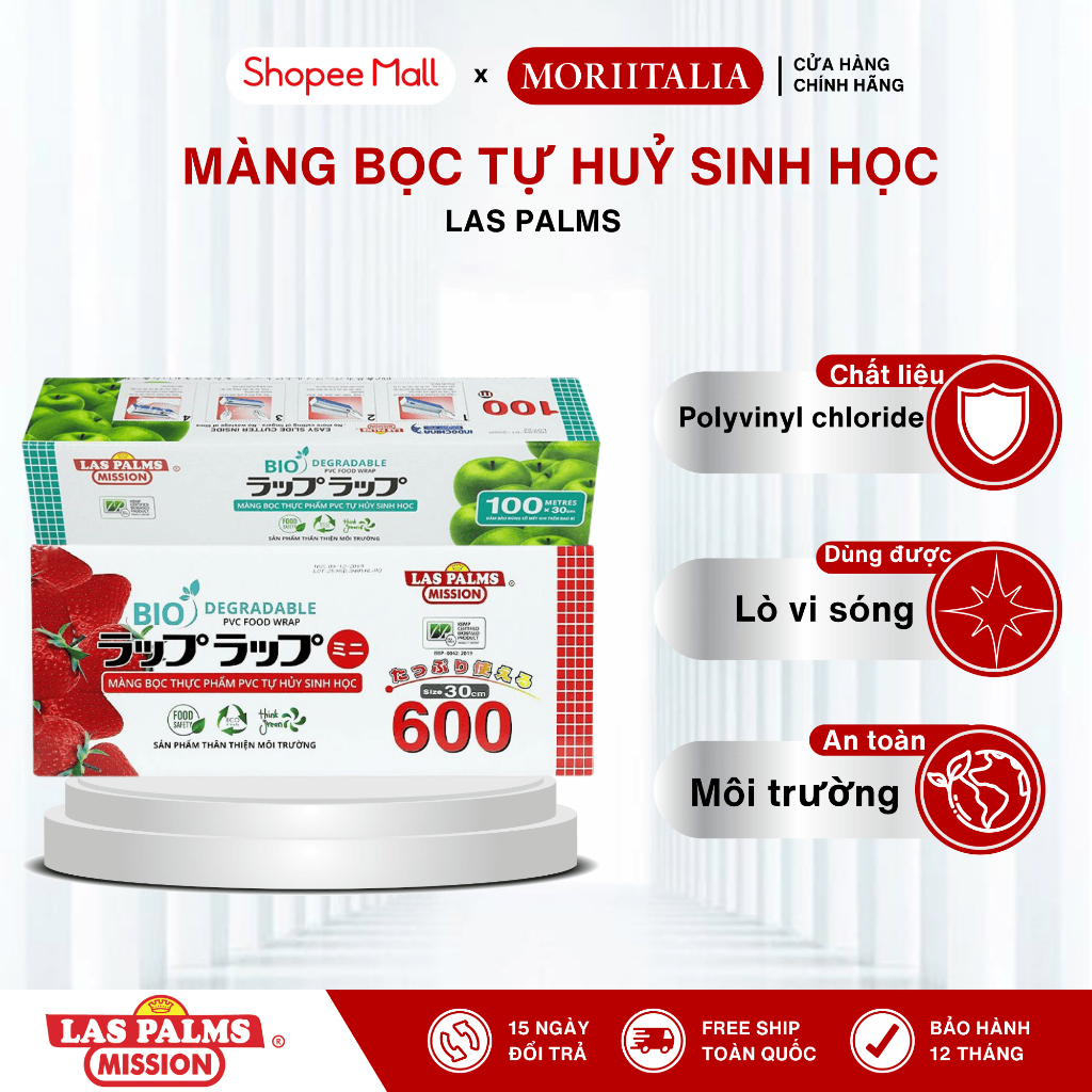 Ảnh Màng Bọc Thực Phẩm PVC TỰ HUỶ SINH HỌC Las Palms, Nhiều kích thước, Nguyên liệu nhập khẩu Hàn Quốc 1