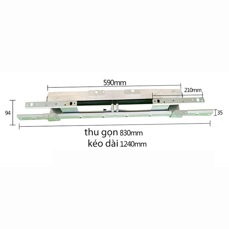 Ray Kéo Mở Rộng Bàn 2 Bên, Ray Bàn Mở Rộng 830mm-1240mm - Giải Pháp Tiện Ích Cho Không Gian Nhà Cửa
