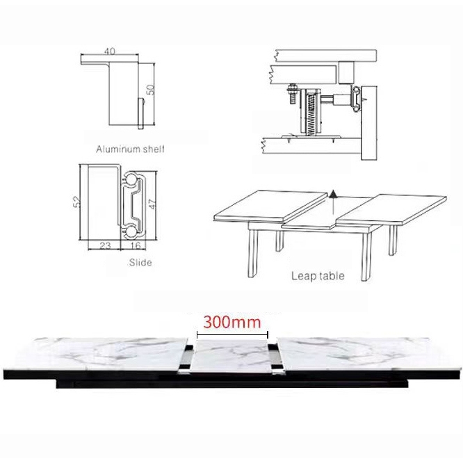Ray Kéo Mở Rộng Bàn 2 Bên, Ray Bàn Mở Rộng 830mm-1240mm - Giải Pháp Tiện Ích Cho Không Gian Nhà Cửa