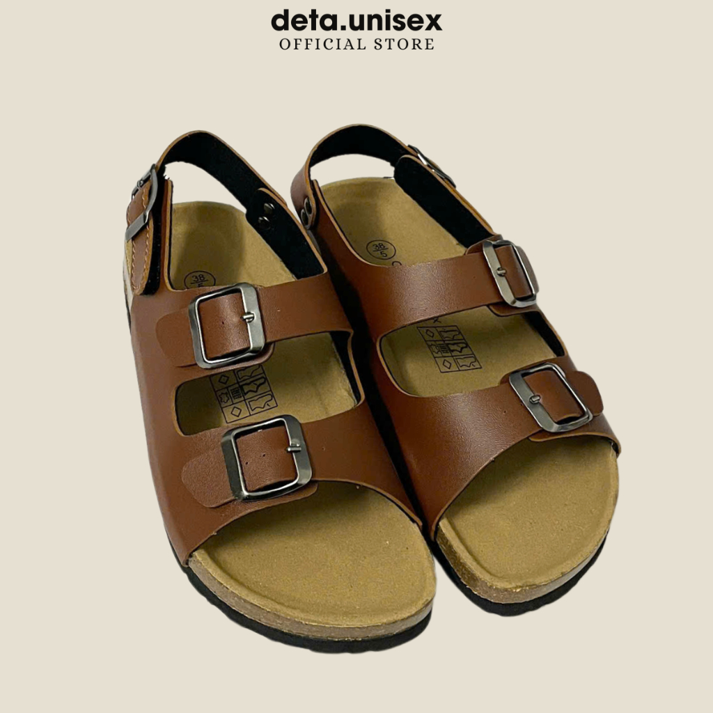 Ảnh Dép Birken đế trấu sandal quai ngang 2 khoá Detaunisex phong cách văn phòng - SATA21 3