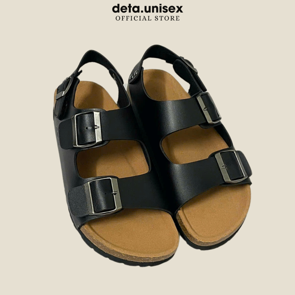Ảnh Dép Birken đế trấu sandal quai ngang 2 khoá Detaunisex phong cách văn phòng - SATA21 1