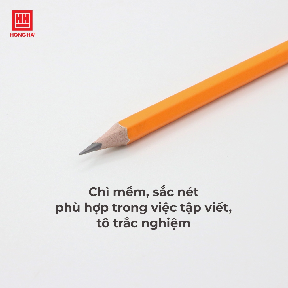 Ảnh Bút chì gỗ 4B Hồng Hà ngòi mềm kèm đầu tẩy chì tiện lợi - 3553 3