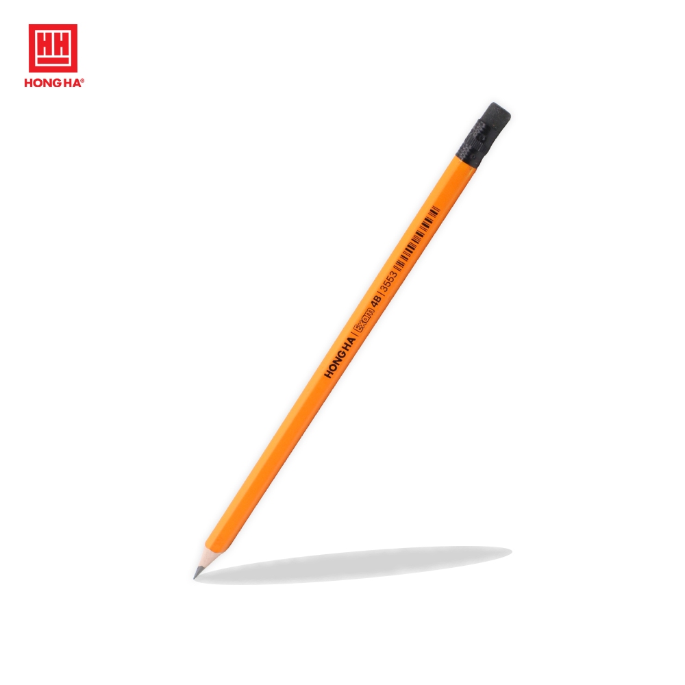 Ảnh Bút chì gỗ 4B Hồng Hà ngòi mềm kèm đầu tẩy chì tiện lợi - 3553 2