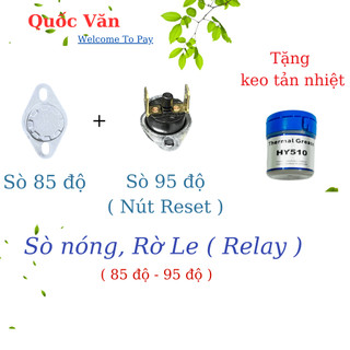 Sò Nhiệt, Rơ Le (Relay) 85-90-95 độ C - Cảm biến nhiệt cho bầu nóng Máy Lọc Nước RO Nóng Lạnh - Tặng keo tản nhiệt