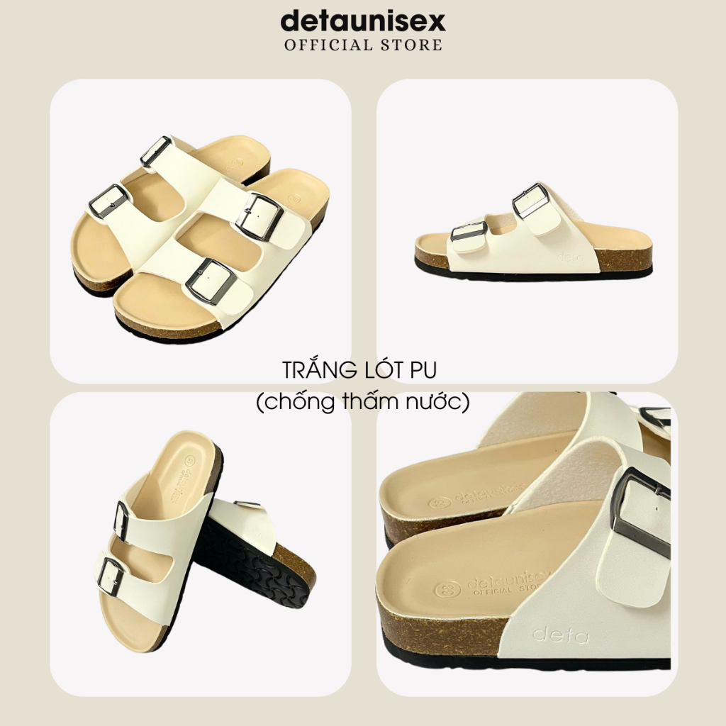 Ảnh Dép Birken đế trấu quai ngang 2 khoá nam nữ thời trang DETAUNISEX - DETA21TD 2