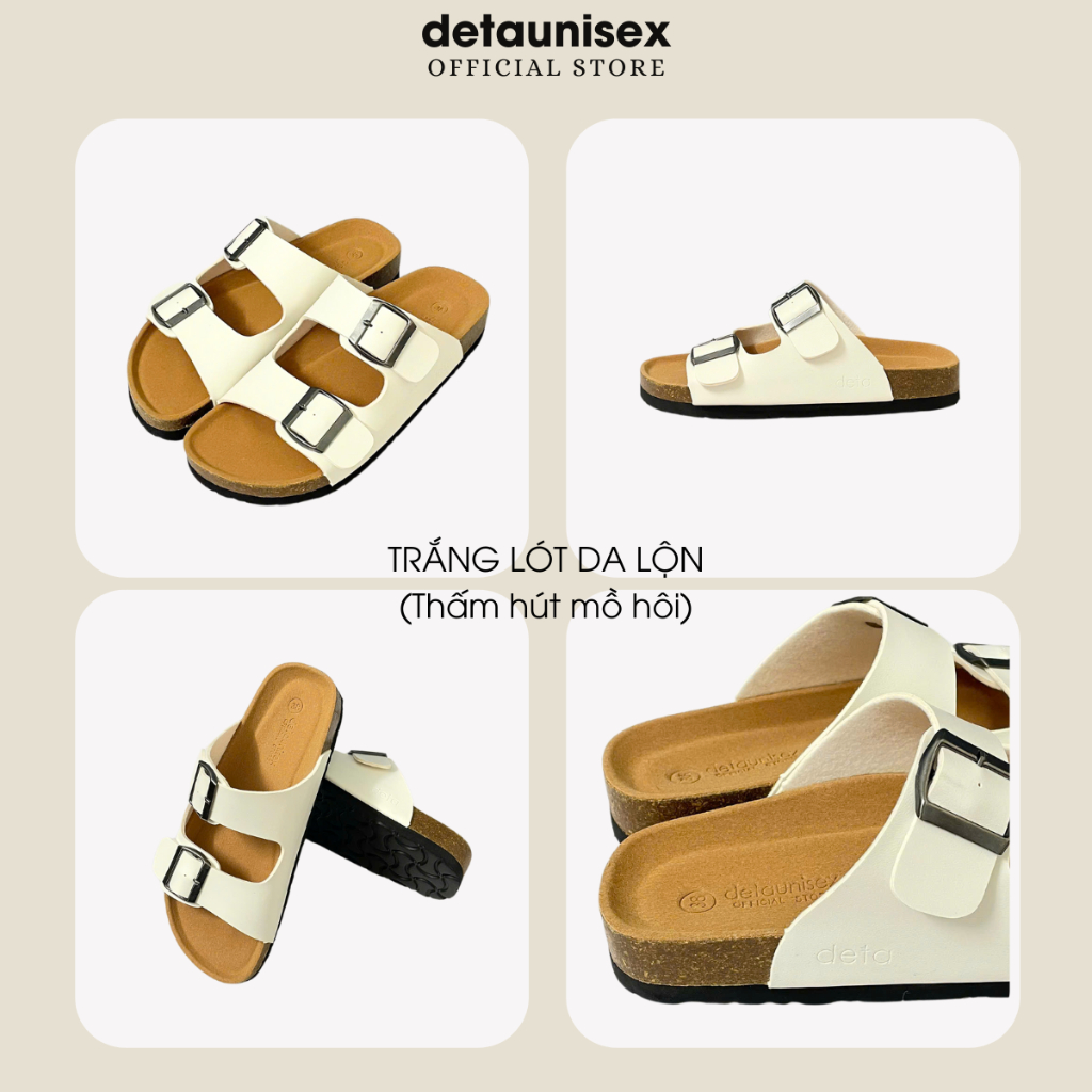 Ảnh Dép Birken đế trấu quai ngang 2 khoá nam nữ thời trang DETAUNISEX - DETA21TD 1