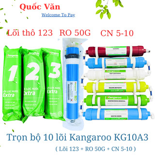 Combo 1-10 lõi khoáng, lõi chức năng Kangaroo KG10A3 - Nâng pH, tạo khoáng Kiềm tốt cho cơ thể, tiêu hoá