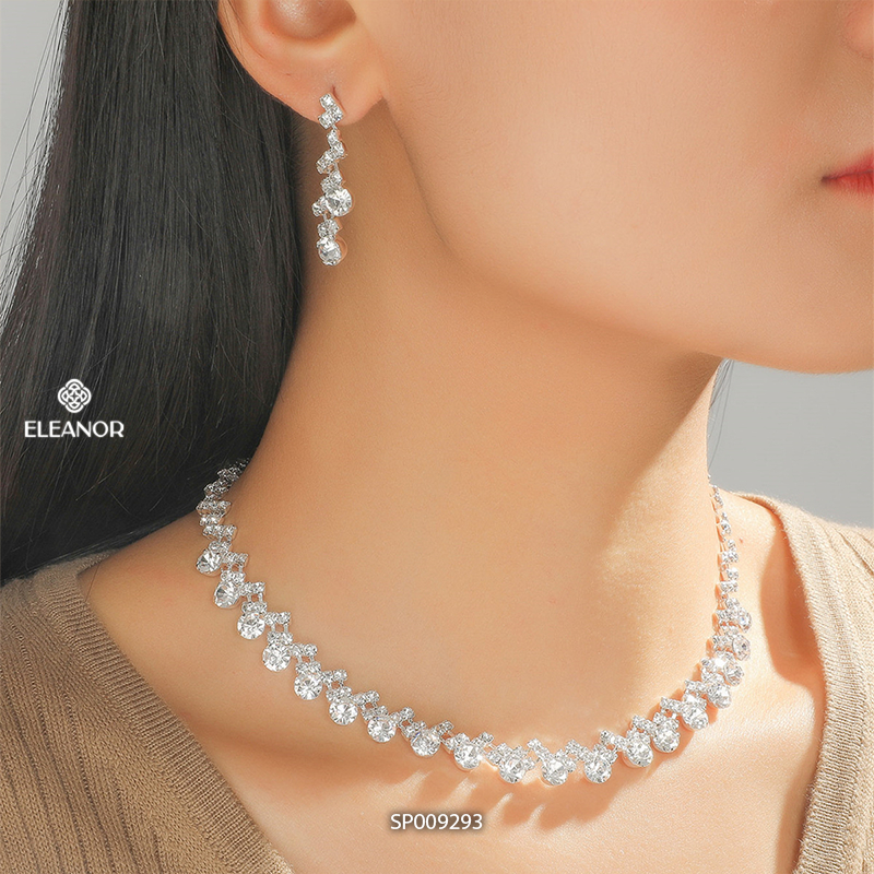 Dây chuyền nữ Eleanor Accessories đính đá lấp lánh đi tiệc phụ kiện trang sức vòng cổ 9293