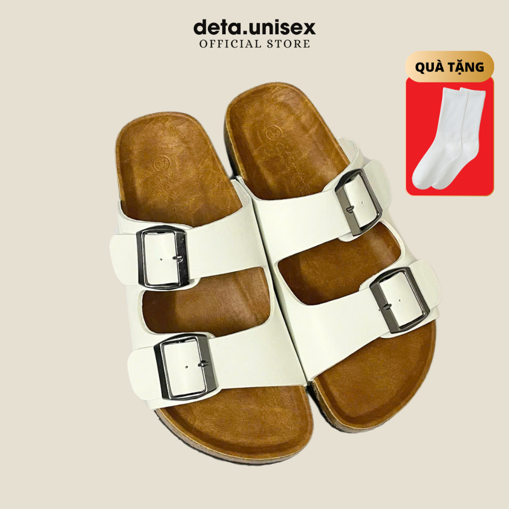 Ảnh Dép Birken đế trấu quai ngang 2 khoá nam nữ thời trang DETAUNISEX - DETA21 2