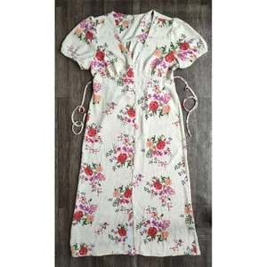 Đầm maxi hoa cổ ren eo thun Monteau* bigsize - dư xịn