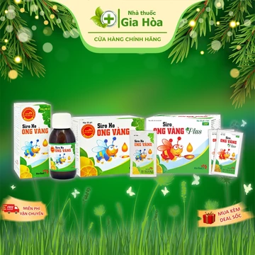 Siro ho Ong Vàng (Plus) [Chai / Gói] - Siro thảo dược giúp làm ấm, giảm đau, ngứa rát họng, ho, đàm, khàn tiếng do cảm