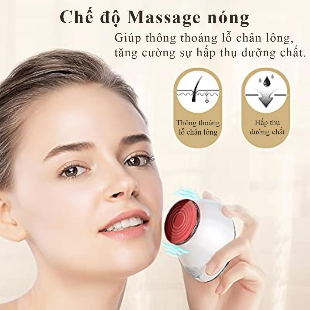 Máy rửa mặt 4 trong 1 NEVAKI tẩy trang rửa mặt đẩy tinh chất và massage nâng cơ - Bảo hành 1 năm