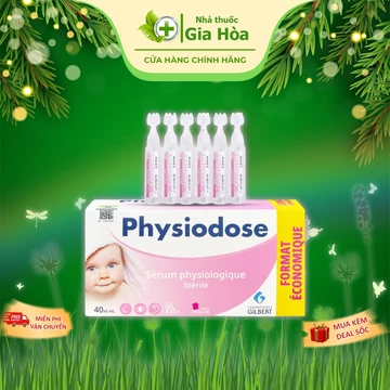 Nước muối sinh lý Physiodose rửa, làm sạch, vệ sinh tai, mắt, mũi cho bé, an toàn cho trẻ sơ sinh, ống đơn liều tiện lợi