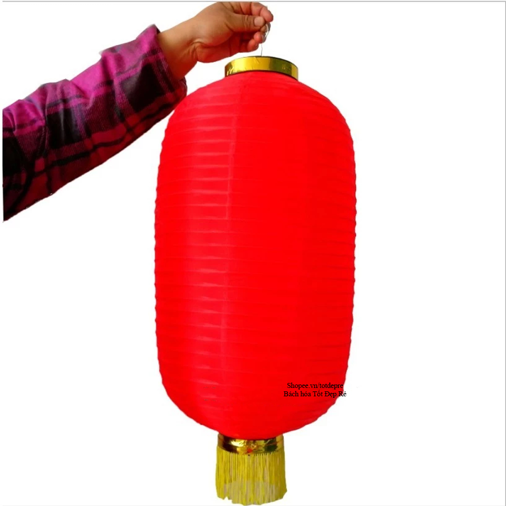 Đèn lồng vải chịu mưa nắng dáng dài hình trụ trang trí Tết, trang trí nhà hàng