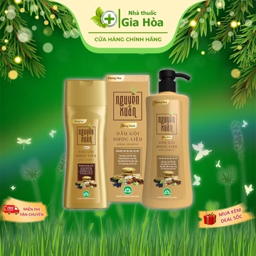 Dầu gội dược liệu Nguyên Xuân Bồng bềnh (Vàng) dành cho tóc dầu, tóc bết - Dược phẩm Hoa Linh