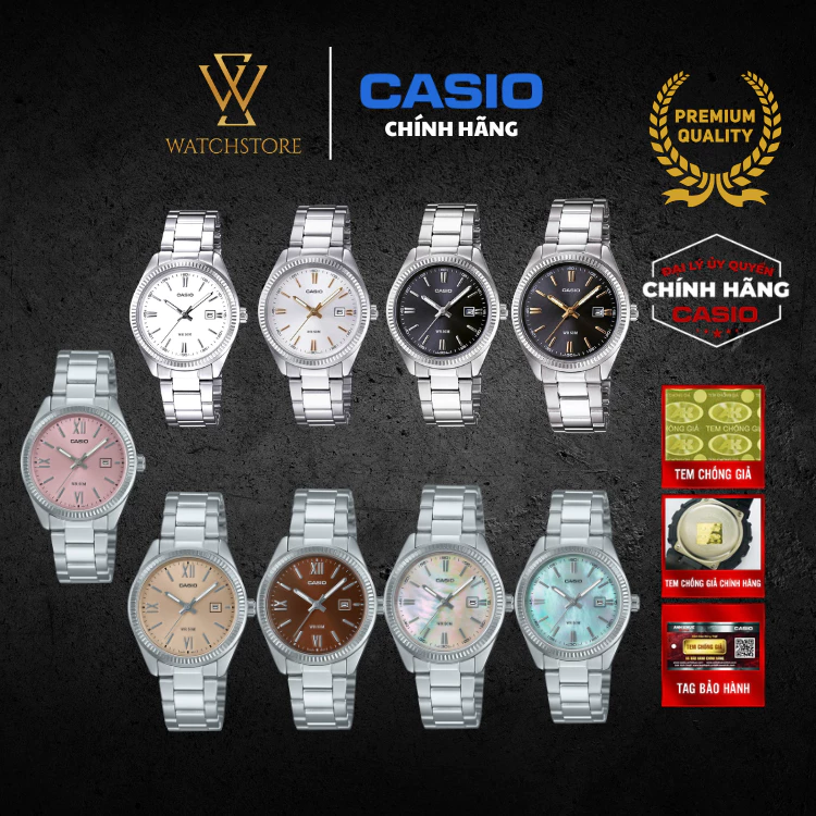 Đồng hồ nữ Casio LTP-1302 dây kim loại chính hãng