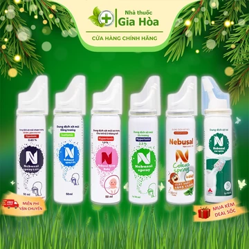 Nebusal Spray - Dung dịch nước muối biển dạng xịt, giúp vệ sinh mũi, giảm nghẹt mũi, sổ mũi, giúp vệ sinh tai