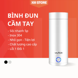 Bình Đun Nước Siêu Tốc Mini Cầm Tay UGASUN, Bình Nước Giữ Nhiệt Nhỏ Gọn, Inox 304, Dung Tích 400ml.