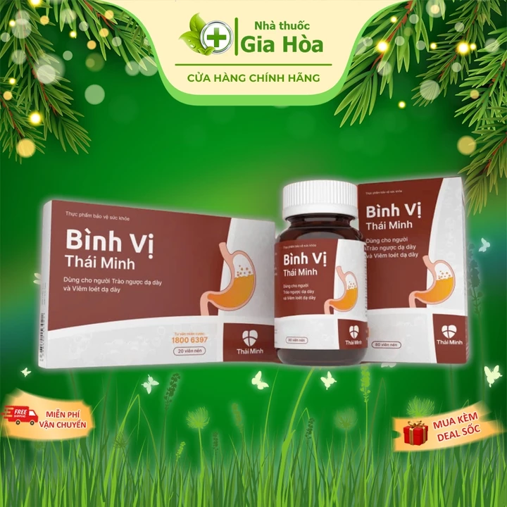 Viên uống Bình Vị Thái Minh cho người bị trào ngược, viêm loét dạ dày, giảm acid dịch vị, hỗ trợ bảo vệ niêm mạc dạ dày