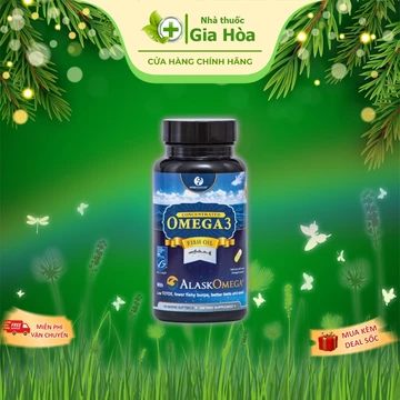Viên uống dầu cá Omega 3 - AlaskOmega giúp bổ sung Omega 3, EPA, AHA, hỗ trợ giảm mỡ máu, giảm nguy cơ mắc bệnh tim mạch