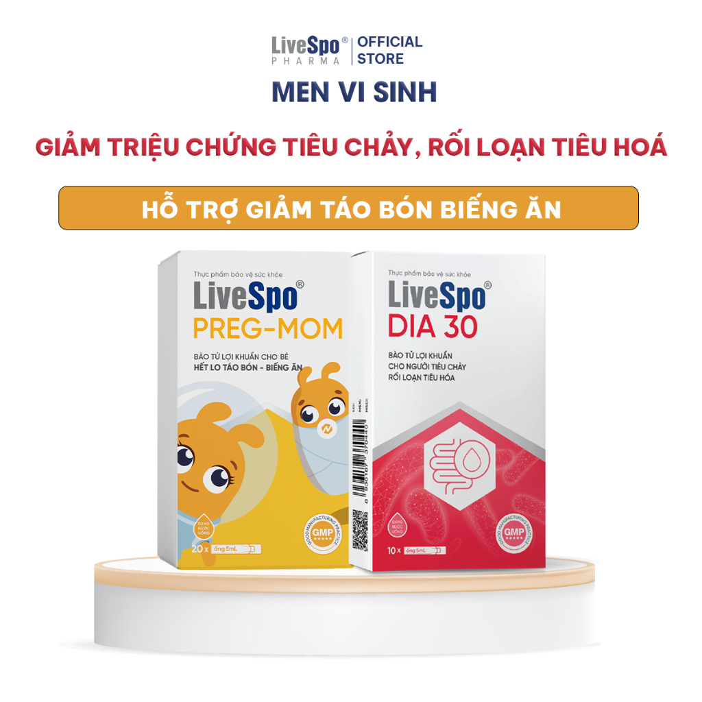 Ảnh Men vi sinh chứa Bào tử lợi khuẩn giảm Táo bón, biếng ăn, tiêu chảy LiveSpo Pregmom - LiveSpo Dia30 2