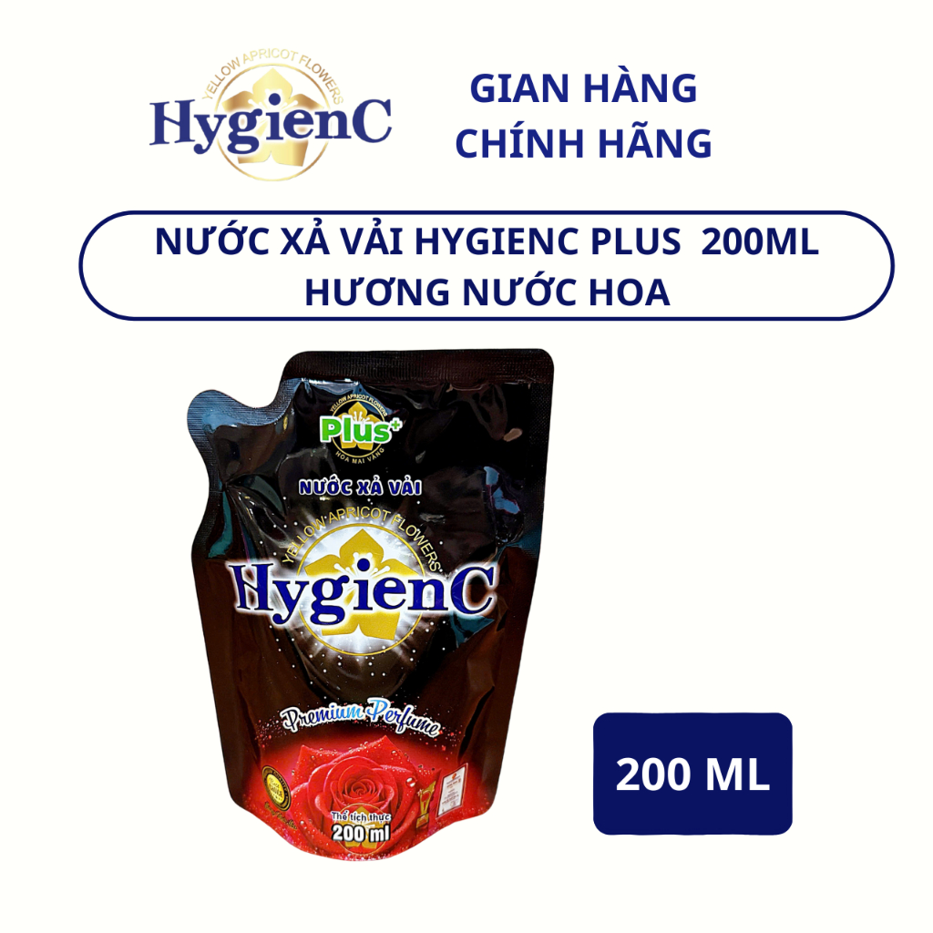 Ảnh Túi Nước Xả Vải HygienC Plus 200ml Hương Nước Hoa Cao Cấp Lưu Hương Tới 100 Giờ - Hàng Chính Hãng 1