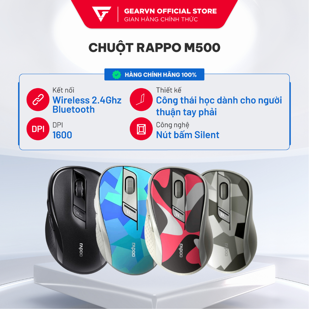 Chuột Rappo M500 Black/ Grey/ Red/ Blue | Shopee Việt Nam