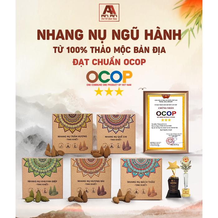 Ảnh Nhang nụ khói ngược AN AN 39 nụ- nụ trầm hương, khuynh diệp, quế, bách thảo, hương bài, nhang thơm tự nhiên xông nhà 2