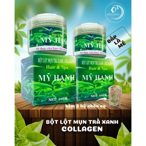 Cobom 2 hộp Bột lột mụn trà xanh collagen Mỹ hạnh ,làm sạch mụn cám mụn đầu đen,chất bả nhờn ,50g