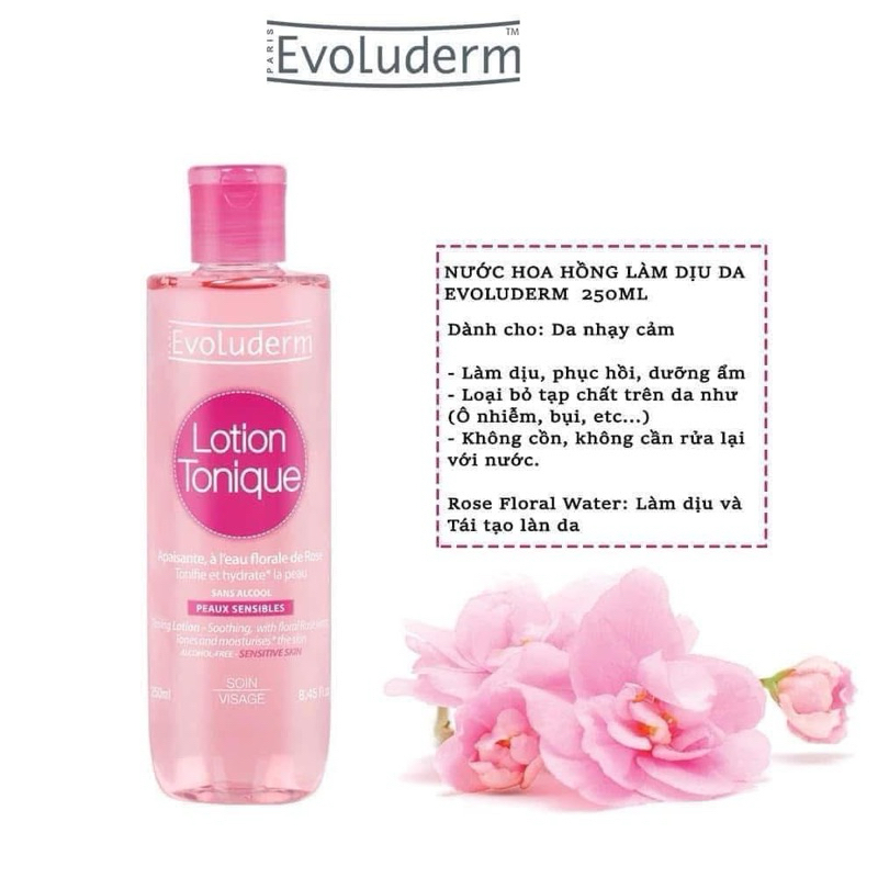 Hàng hãng full size-Toner Evoluderm không cồn giúp se khít lỗ chân lông.